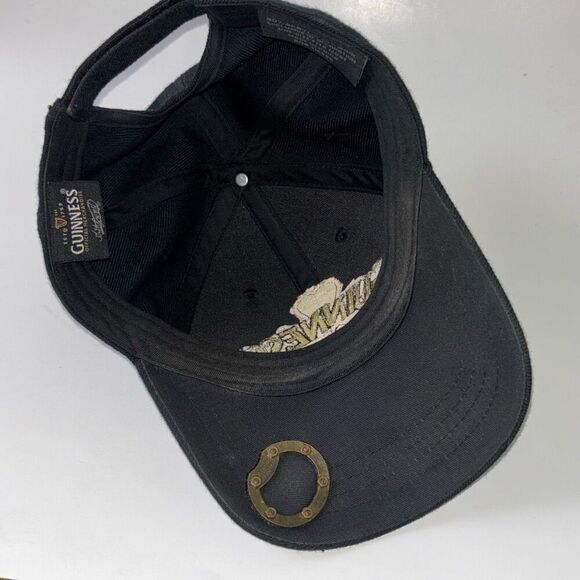 Guinness Hat Cap Black Baseball Adjustable w/Bottle Opener One Size - Picture 5 of 7
